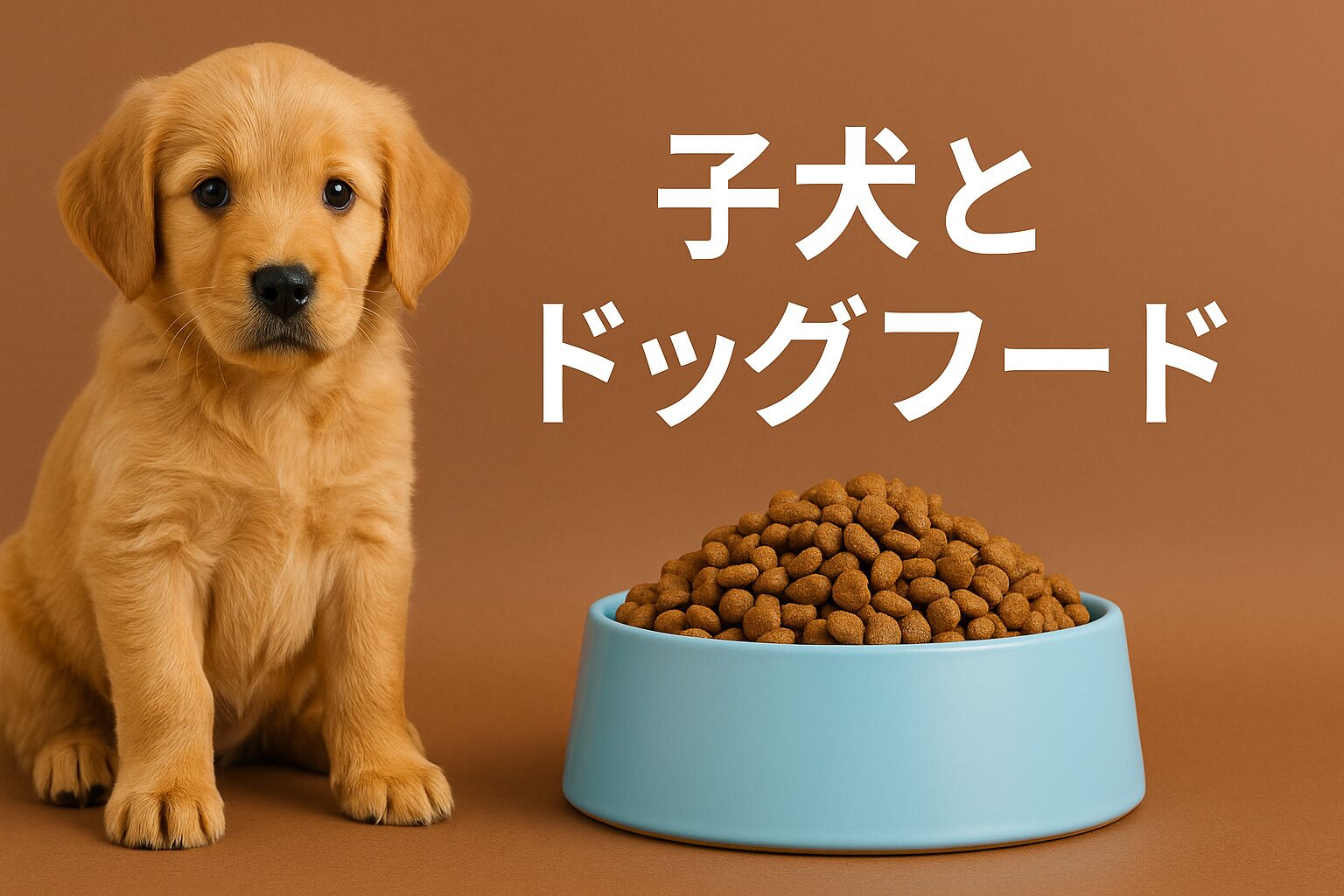 子犬とドッグフード